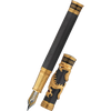 David Oscarson Black Water Dragon Fountain Pen - Opaque Onyx Black Hard Enamel with Gold Vermeil-Pen Boutique Ltd