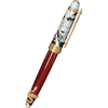 David Oscarson Deus Regit Rollerball Pen - Red - Gold Trim - Pen Boutique Ltd