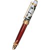 David Oscarson Deus Regit Rollerball Pen - Red - Gold Trim - Pen Boutique Ltd