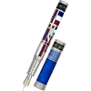 David Oscarson Ellis Island Fountain Pen - Sapphire Blue - Silver Trim - Pen Boutique Ltd