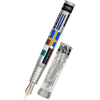 David Oscarson Ellis Island Fountain Pen - White - Silver Trim - Pen Boutique Ltd