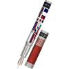 David Oscarson Ellis Island Fountain Pen - Ruby Red - Silver Trim - Pen Boutique Ltd