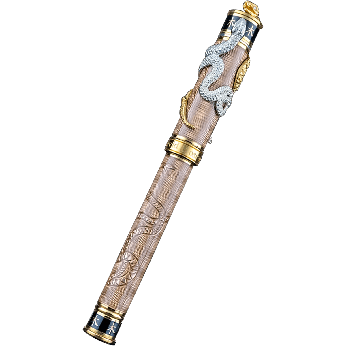 David Oscarson Green Wood Snake Fountain Pen - Copper Bronze (Limited Edition) - Pen Boutique Ltd
