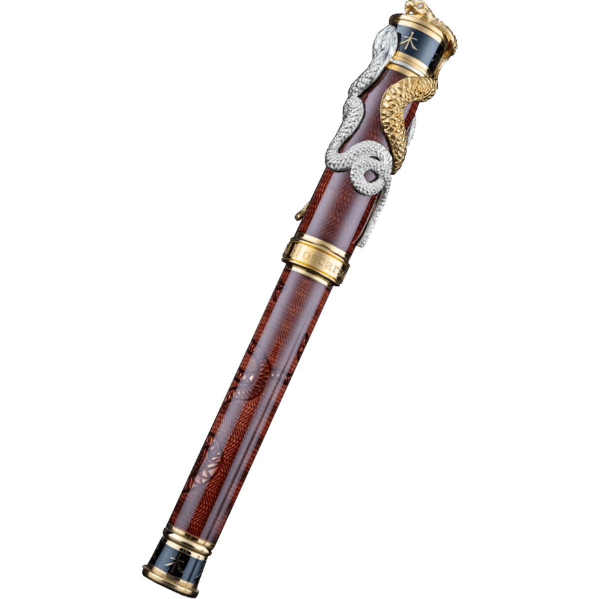 David Oscarson Green Wood Snake Rollerball Pen - Liquid Coffee (Limited Edition) - Pen Boutique Ltd