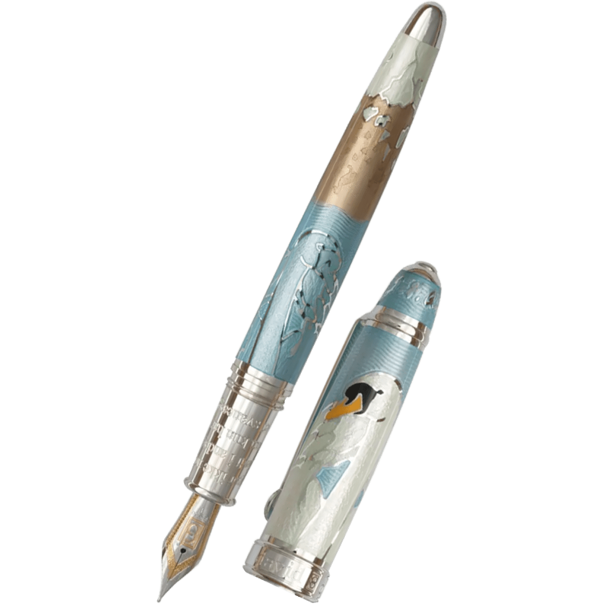 David Oscarson Hans Christian Andersen Fountain Pen - Azure Copper White - Pen Boutique Ltd