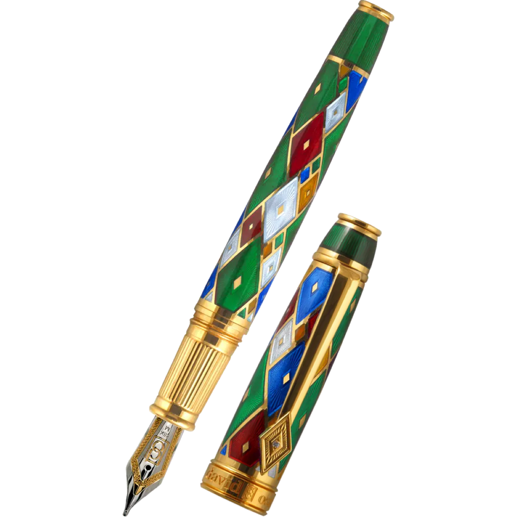 David Oscarson Harlequin Fountain Pen - Emerald Green-Pen Boutique Ltd