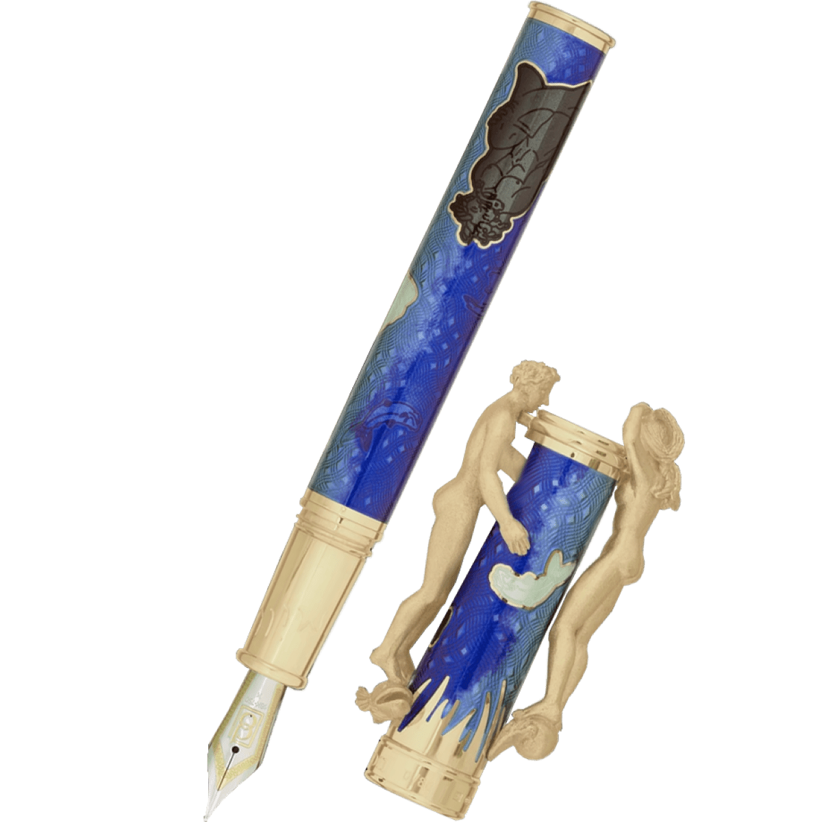 David Oscarson Marriage of the Waters Fountain Pen - Azure Blue - Pen Boutique Ltd