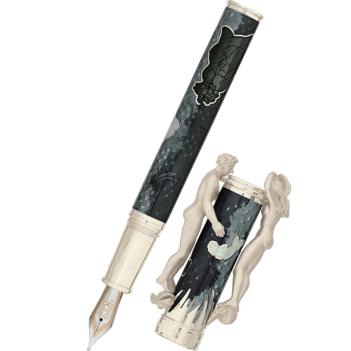 David Oscarson Marriage of the Waters Fountain Pen - Grey - Pen Boutique Ltd
