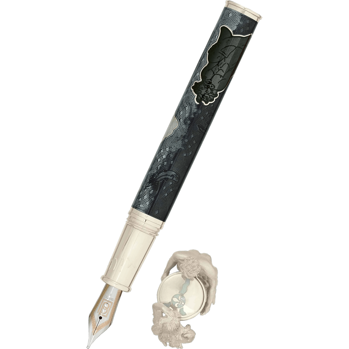 David Oscarson Marriage of the Waters Fountain Pen - Grey - Pen Boutique Ltd