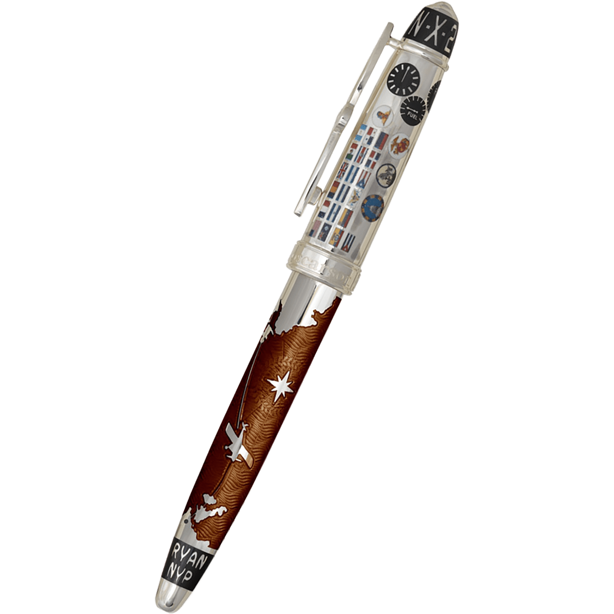 David Oscarson Spirit of St. Louis Fountain Pen - Charles Lindbergh Liquid Coffee - Pen Boutique Ltd