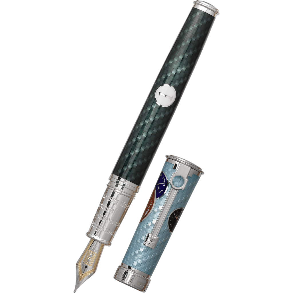 David Oscarson Take It To The Limit Fountain Pen - Sky Blue Carbon - Pen Boutique Ltd