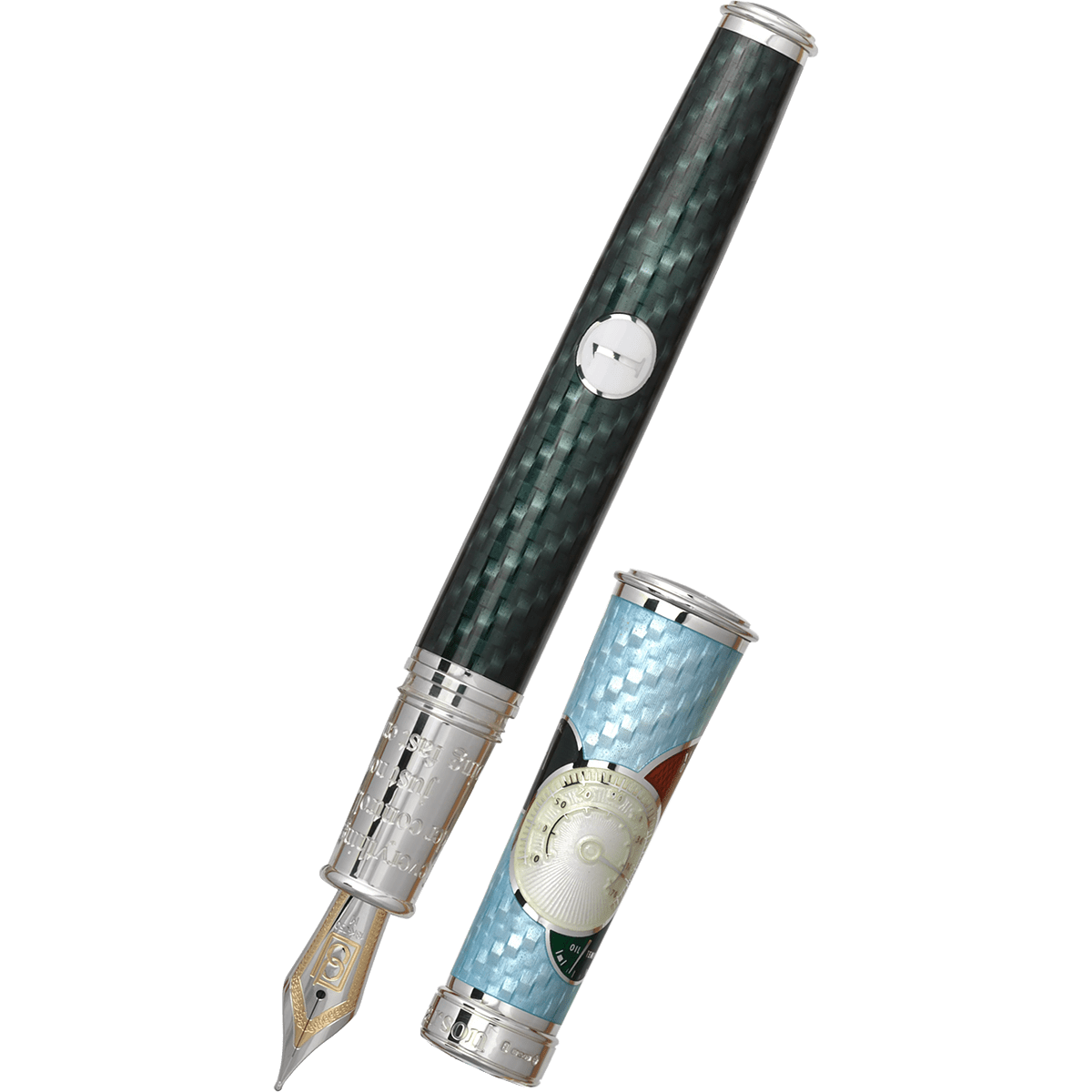 David Oscarson Take It To The Limit Fountain Pen - Sky Blue Carbon - Pen Boutique Ltd