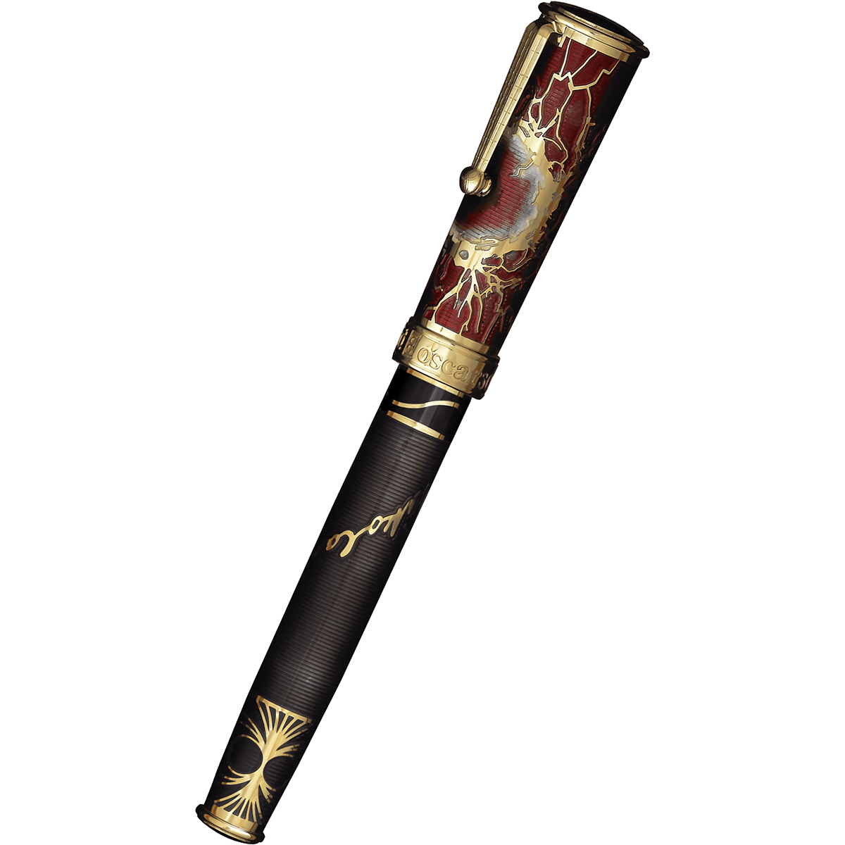 David Oscarson Tesla Fountain Pen - Translucent Black - Gold Trim - Pen Boutique Ltd