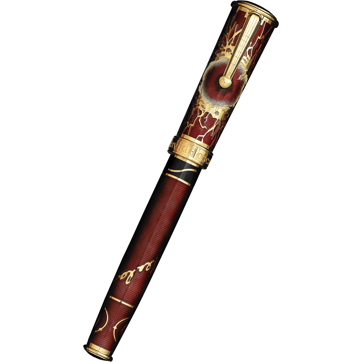 David Oscarson Tesla Fountain Pen - Translucent Red - Pen Boutique Ltd