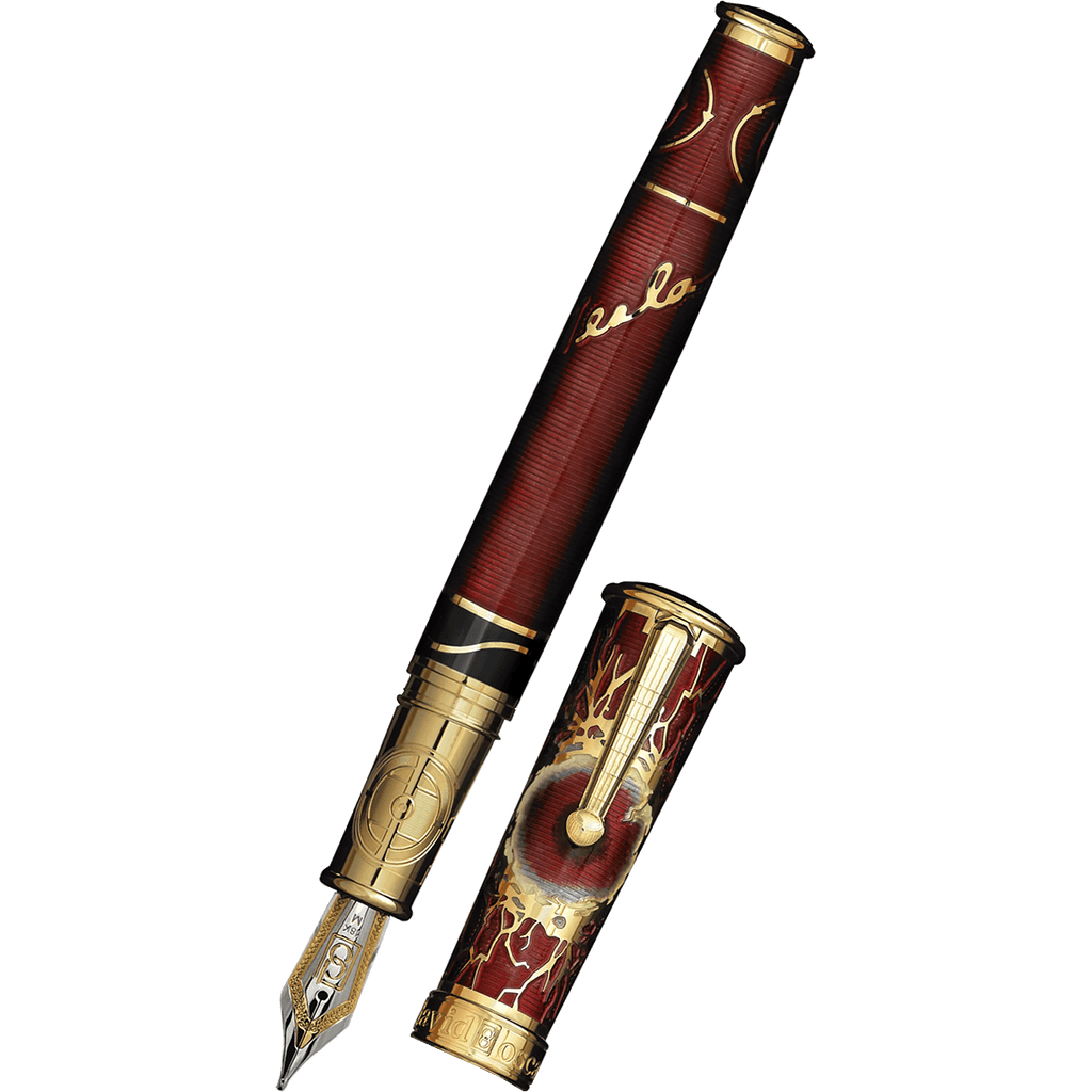 David Oscarson Tesla Fountain Pen - Translucent Red - Pen Boutique Ltd