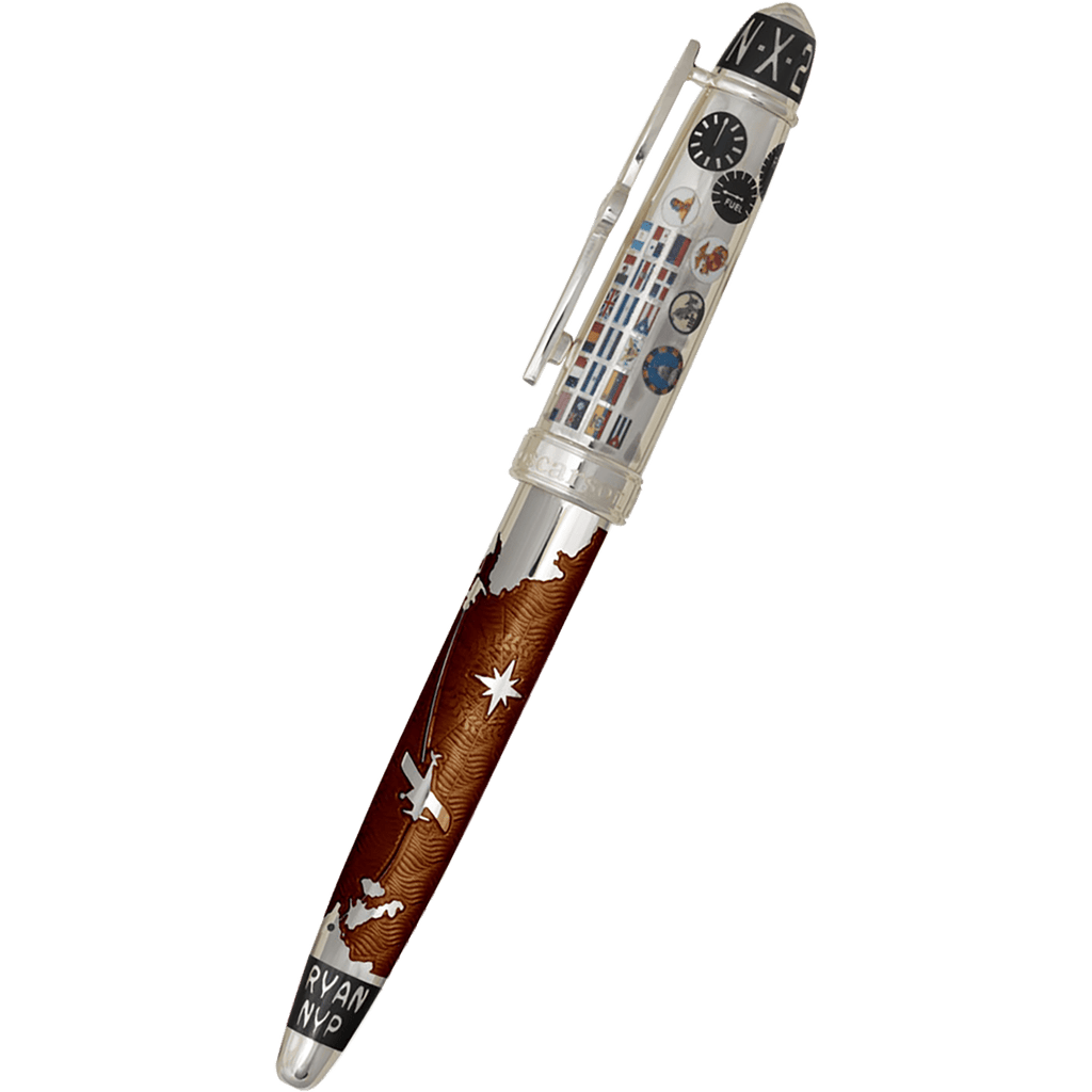 David Oscarson Spirit of St. Louis Rollerball Pen - Charles Lindbergh Liquid Coffee - Pen Boutique Ltd