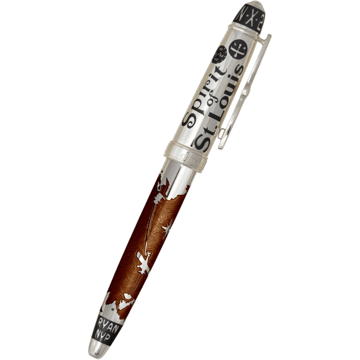 David Oscarson Spirit of St. Louis Rollerball Pen - Charles Lindbergh Liquid Coffee - Pen Boutique Ltd