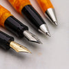 Delta DV Original Mini Fountain Pen – Black & Orange with Sterling Silver Trim – Pennino Acciaio - Pen Boutique Ltd