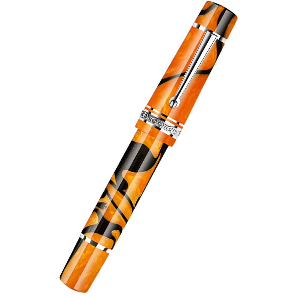 Delta Fountain Pen - DV Original - Masterpiece - Sterling Silver Trims - 14K (Oversize) - Pen Boutique Ltd