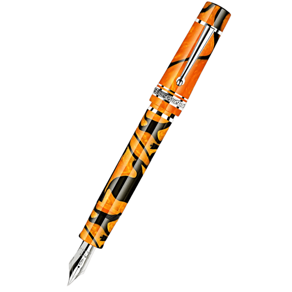 Delta Fountain Pen - DV Original - Masterpiece - Sterling Silver Trims - 14K (Oversize) - Pen Boutique Ltd