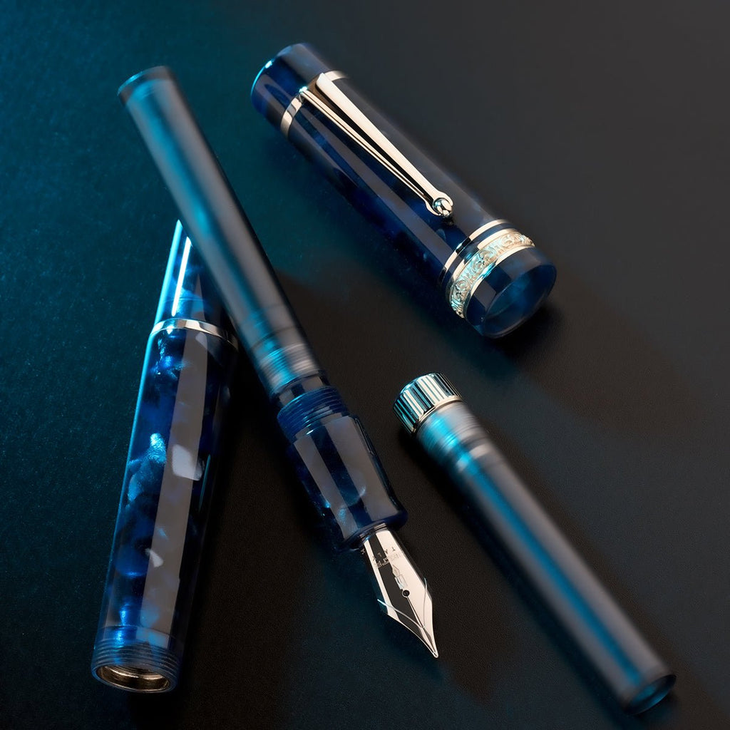 Delta Reservoir 2.0 Fountain Pen - Blue/Grey Mother of Pearl - Pen Boutique Ltd