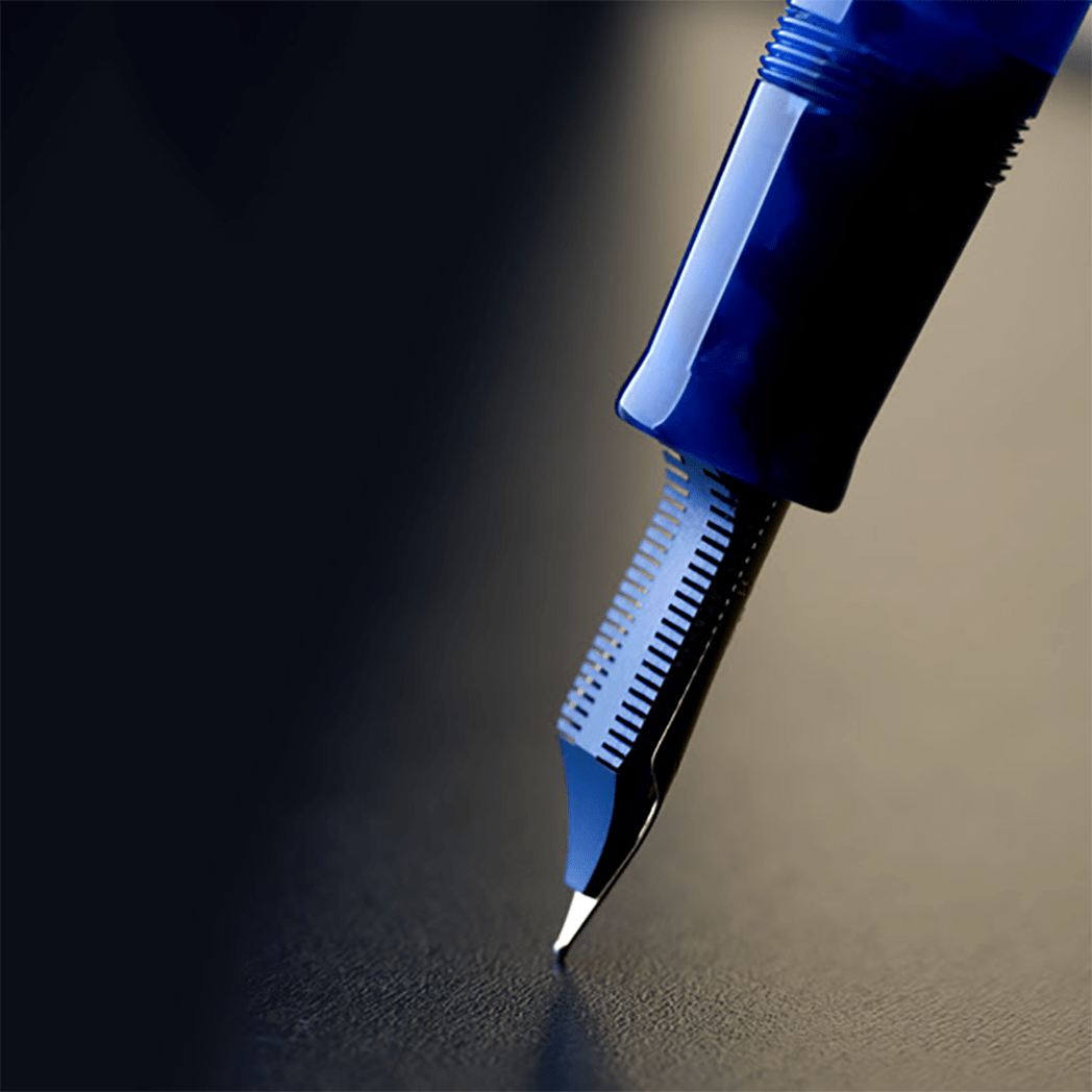 Delta DV Fountain Pen - Imperial Blu (Blue) - 18K Nib (Limited Edition) - Pen Boutique Ltd