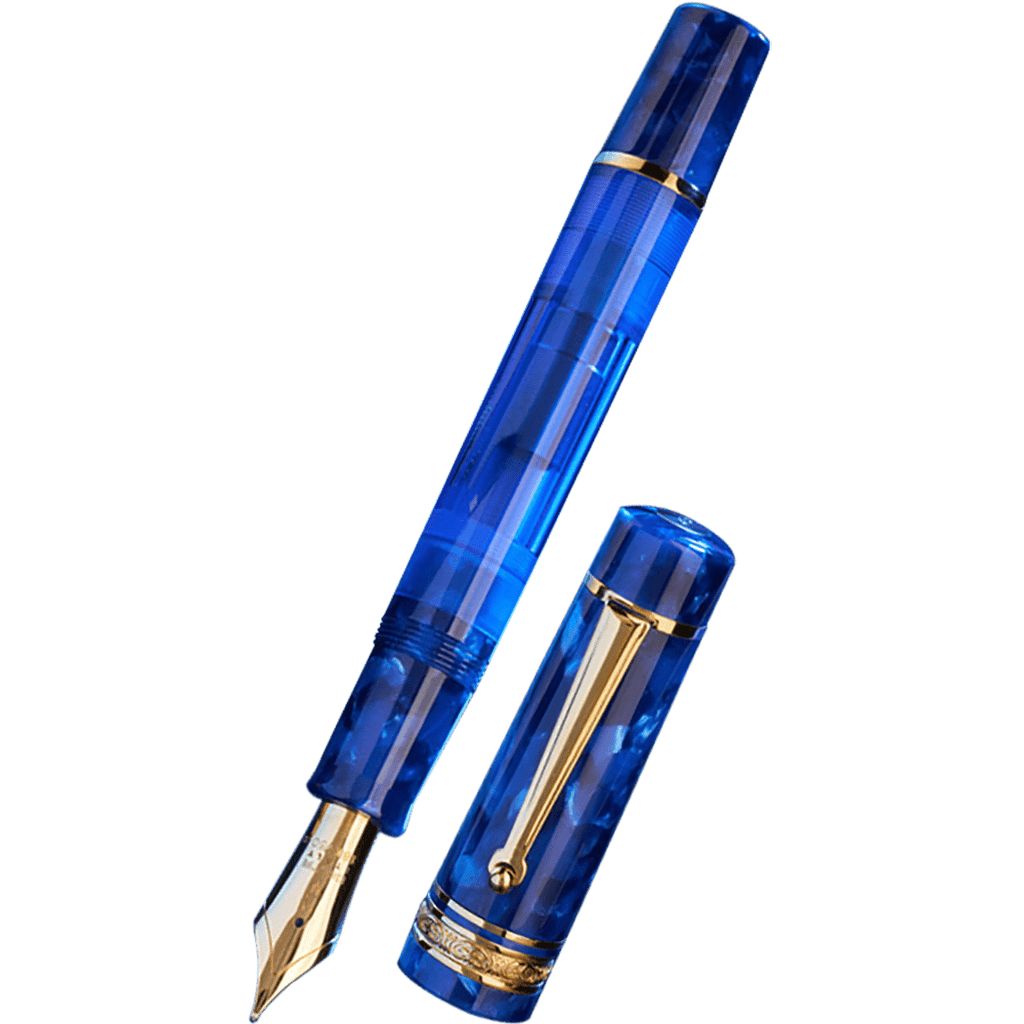 Delta DV Fountain Pen - Imperial Blu (Blue) - 18K Nib (Limited Edition) - Pen Boutique Ltd