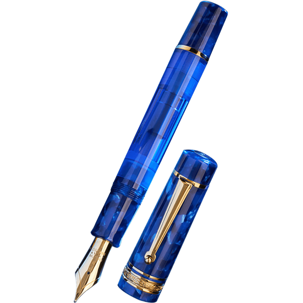 Delta DV Fountain Pen - Imperial Blu (Blue) - 18K Nib (Limited Edition) - Pen Boutique Ltd