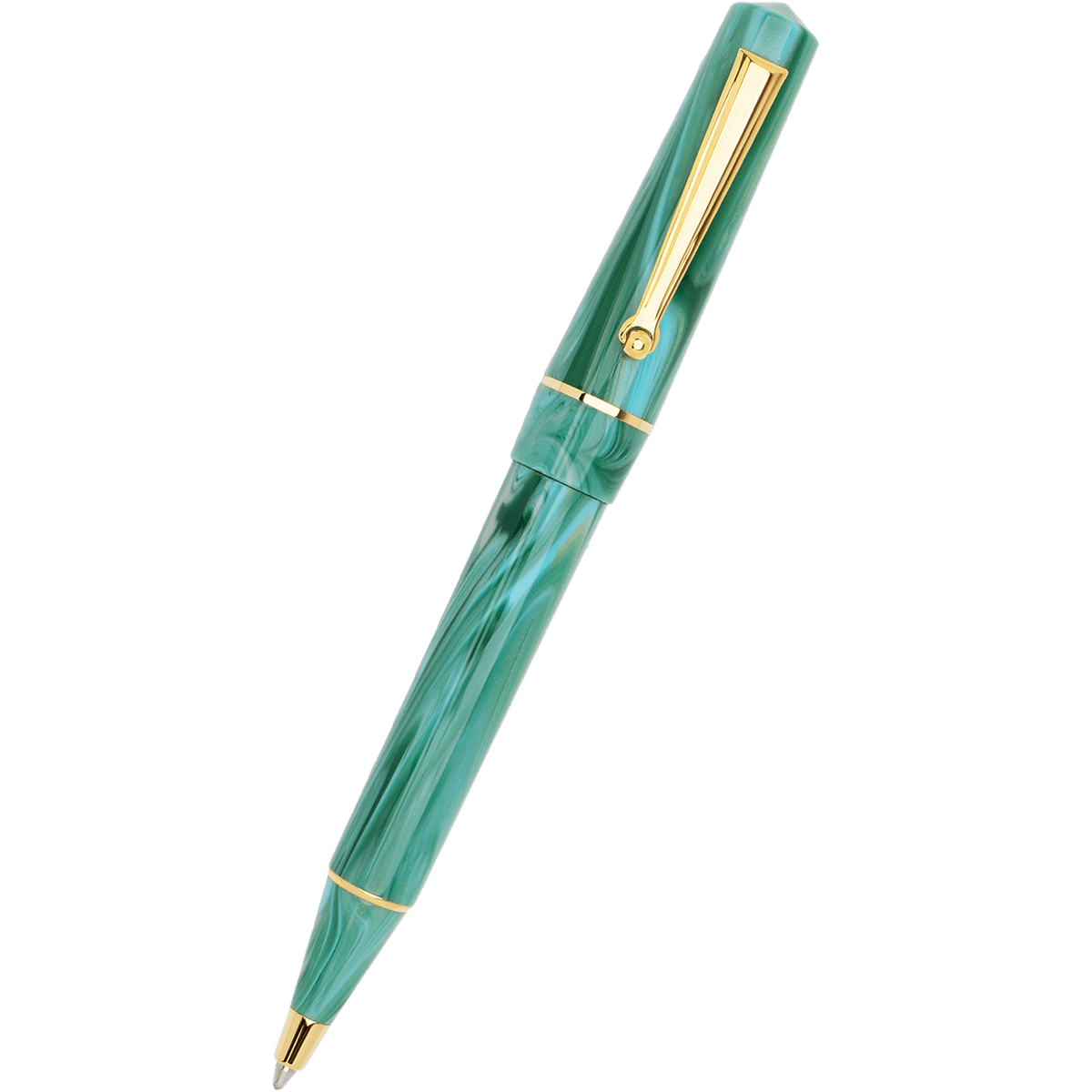 Delta Duna "P" Ballpoint Pen - Vortex Green - Gold Trim - Pen Boutique Ltd