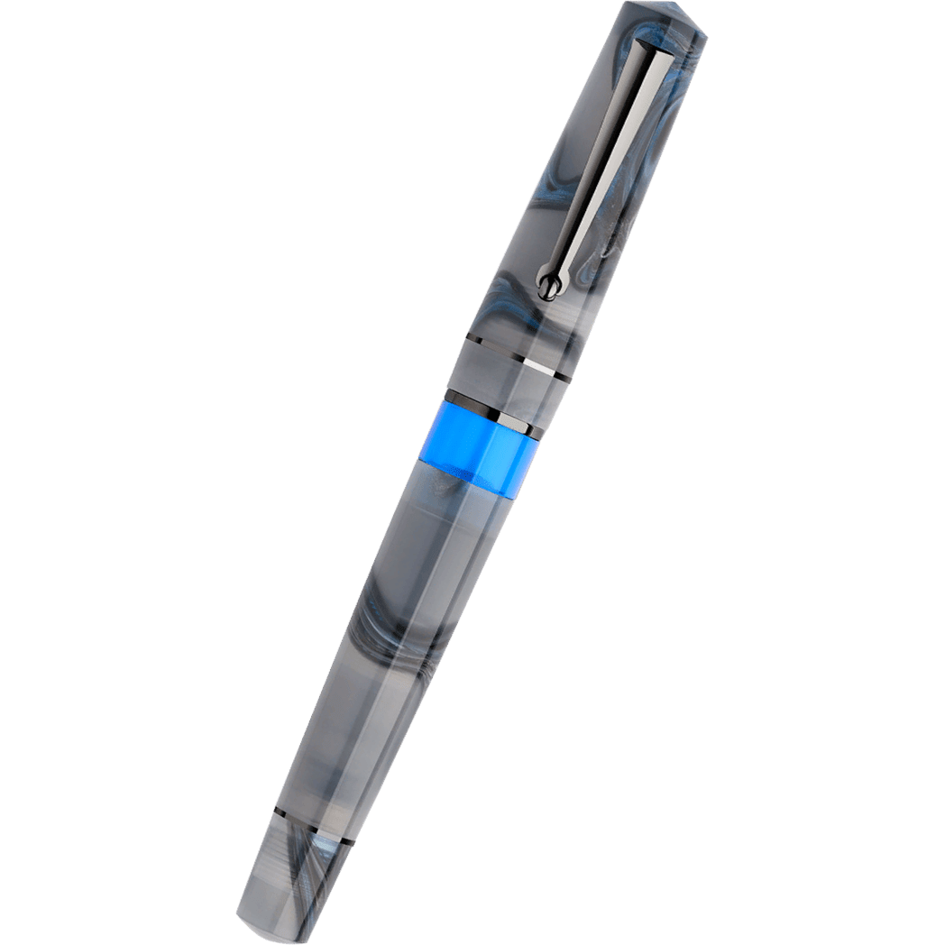 Delta Duna Reborn Fountain Pen - Grey Reflex - Steel - Pen Boutique Ltd