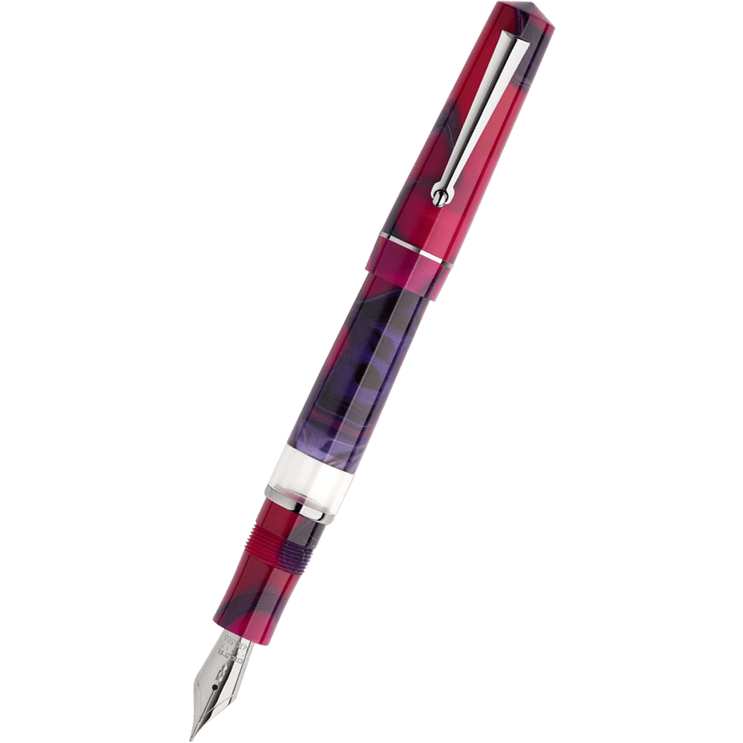 Delta Duna Reborn Fountain Pen - Magenta Mirage - Steel - Pen Boutique Ltd