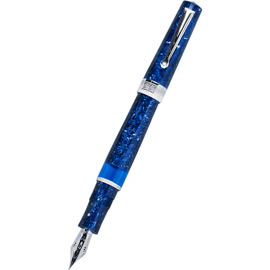 Delta Fountain Pen - Lapis Blue - Silver Trim (Limited Edition) - Pen Boutique Ltd