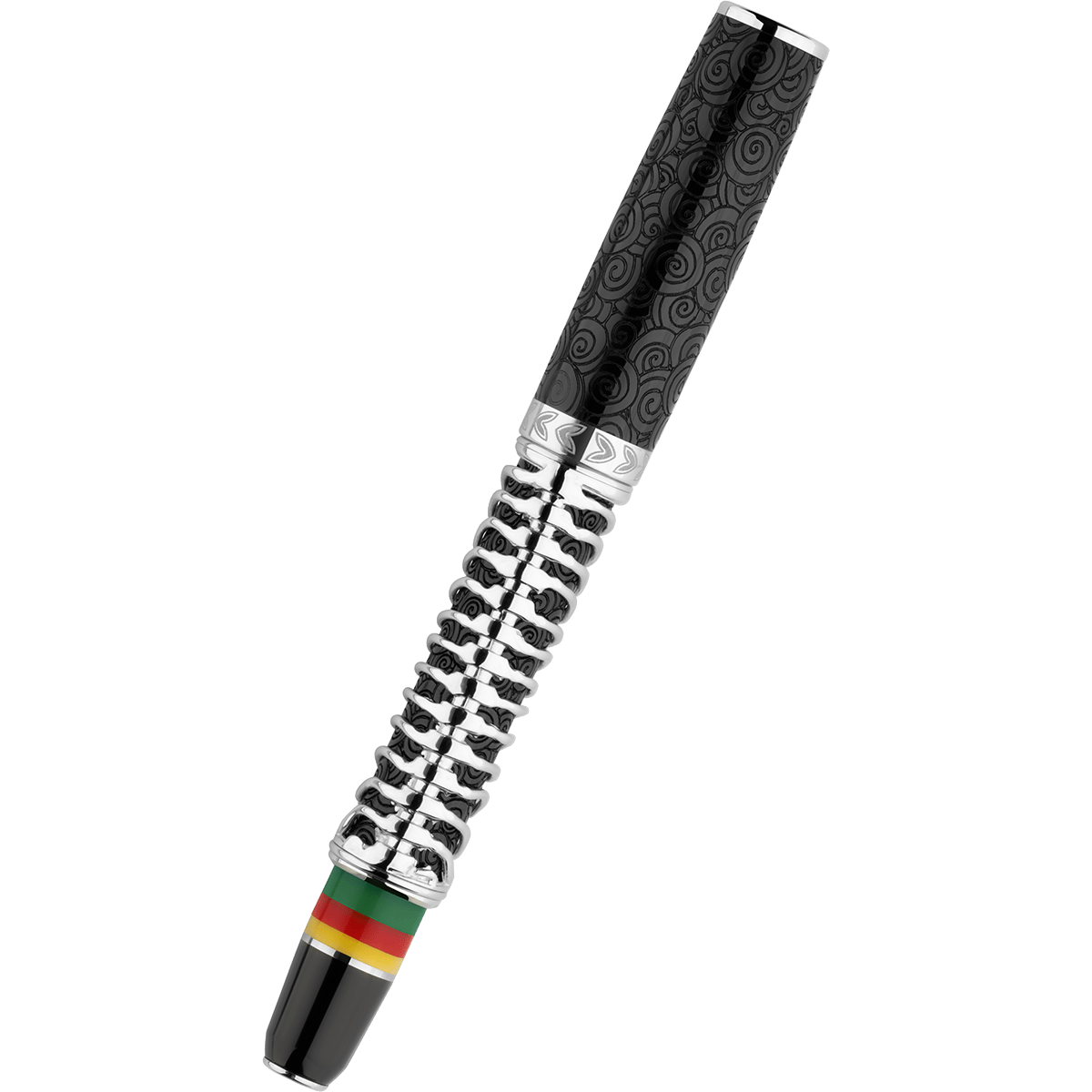 Delta Indigenous People Fountain Pen - Simbu Dancing Skeletons - Black - Silver Cage (Limited Edition) - Pen Boutique Ltd