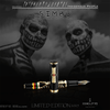 Delta Indigenous People Fountain Pen - Simbu Dancing Skeletons - Black Resin - Gold - Plated Sterling Silver Cage (Limited Edition) - Pen Boutique Ltd