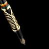 Delta Indigenous People Fountain Pen - Simbu Dancing Skeletons - Black Resin - Gold - Plated Sterling Silver Cage (Limited Edition) - Pen Boutique Ltd