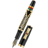 Delta Indigenous People Fountain Pen - Simbu Dancing Skeletons - Black Resin - Gold - Plated Sterling Silver Cage (Limited Edition) - Pen Boutique Ltd