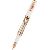Delta Indigenous People Fountain Pen - Simbu Dancing Skeletons - White Resin - Rose Gold - Plated Sterling Silver Cage (Limited Edition) - Pen Boutique Ltd