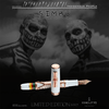 Delta Indigenous People Fountain Pen - Simbu Dancing Skeletons - White Resin - Rose Gold - Plated Sterling Silver Cage (Limited Edition) - Pen Boutique Ltd