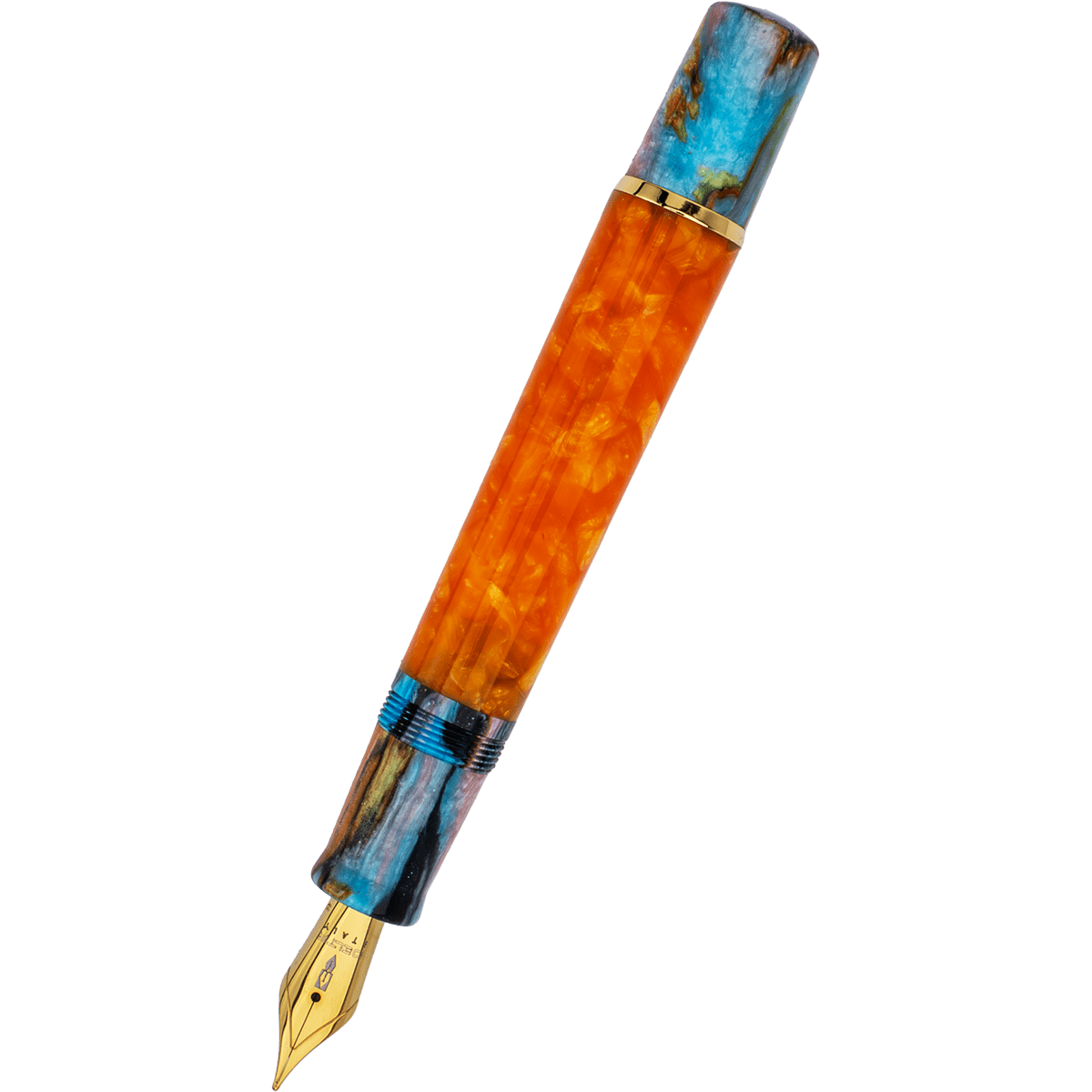 Delta Limited Edition Fountain Pen - DV Original - Orange Primary Manipulation 4.5 - Palladium Trim (Mid - Size) - Pen Boutique Ltd