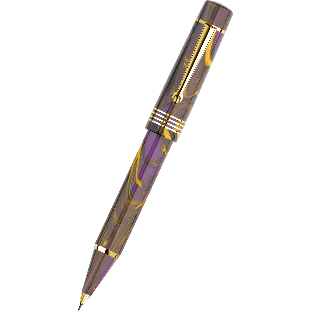 Delta Neo Gallery Mechanical Pencil - Iris - Gold Trim (Numbered Edition) - Pen Boutique Ltd