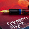 Delta Limited Edition Fountain Pen - Four Rings Crimson Night - Yellow Gold Trim - Steel Nib