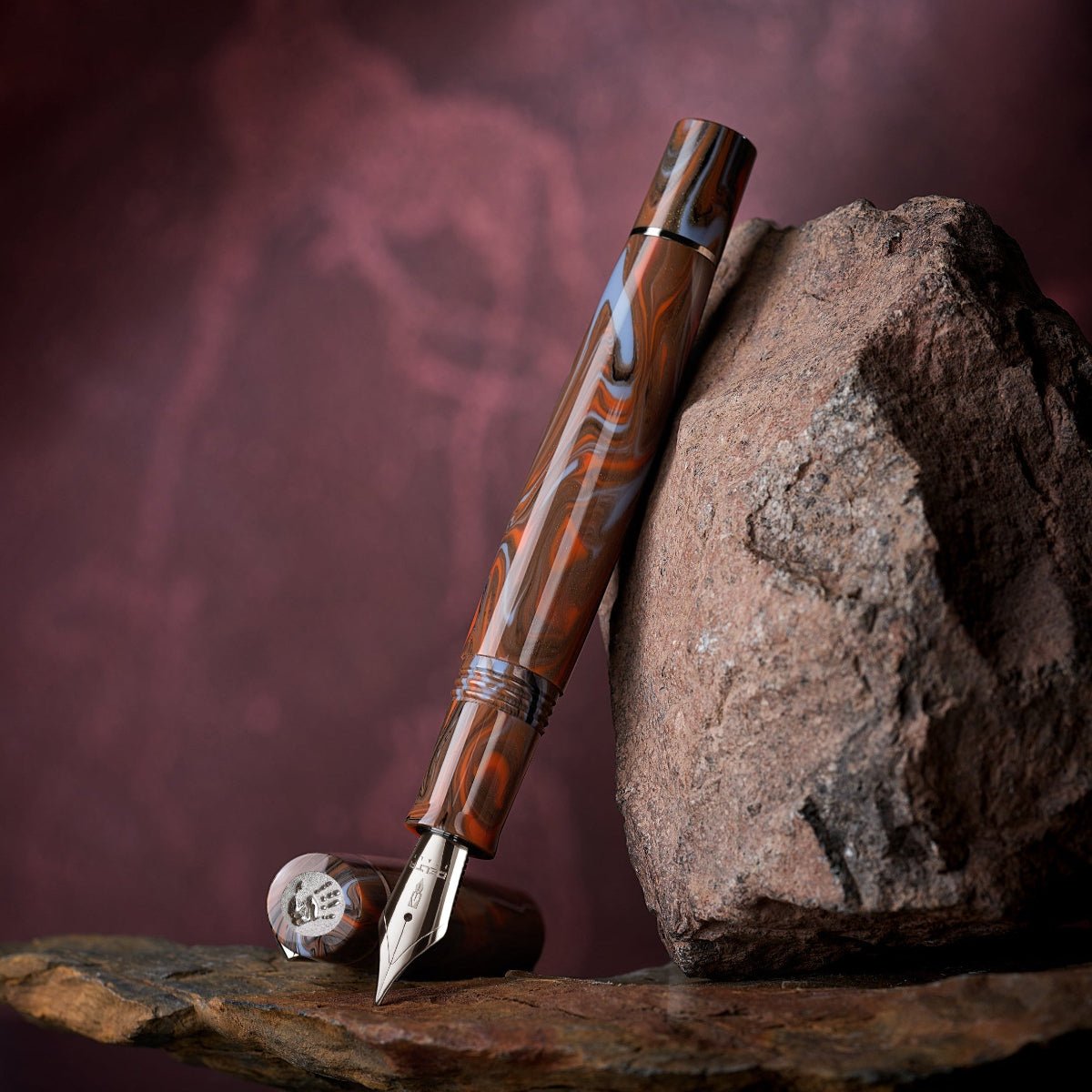 Delta Signs of the Time Fountain Pen - The Birth of Artistic Expression Cave Painting - Palladium Trim (Numbered Edition) - Pen Boutique Ltd