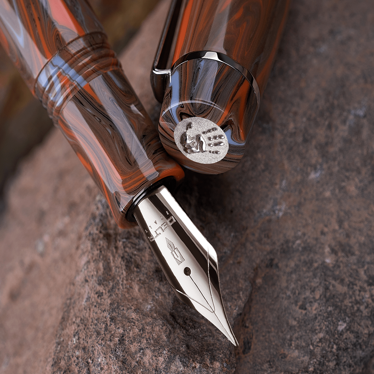 Delta Signs of the Time Fountain Pen - The Birth of Artistic Expression Cave Painting - Palladium Trim (Numbered Edition) - Pen Boutique Ltd