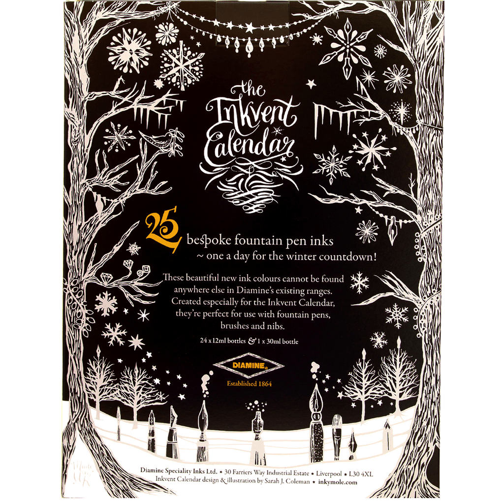 Diamine Inkvent Inks - 2024 Calendar (Black Edition) - Pen Boutique Ltd
