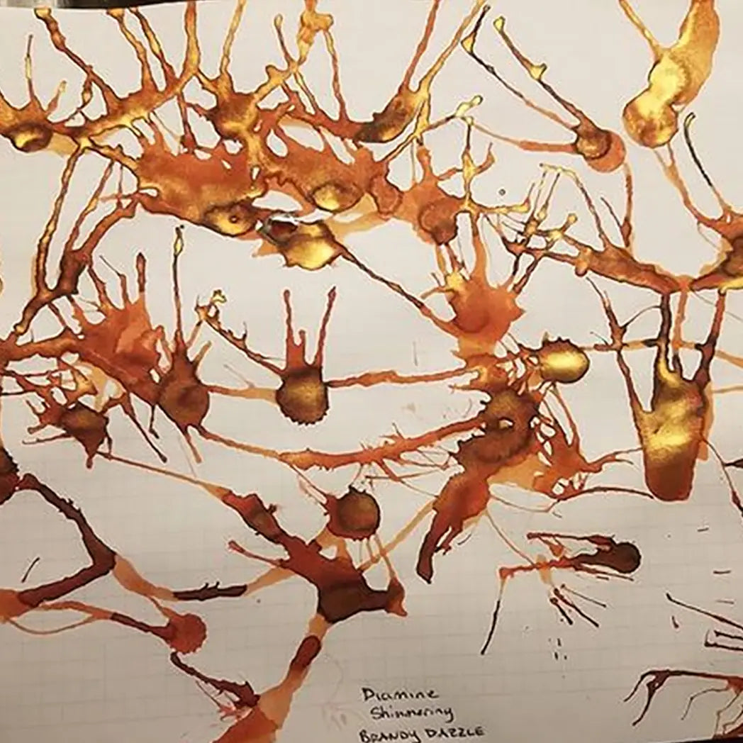 Diamine Shimmer Ink 50 ml Brandy Dazzle - Gold shimmer - Pen Boutique Ltd