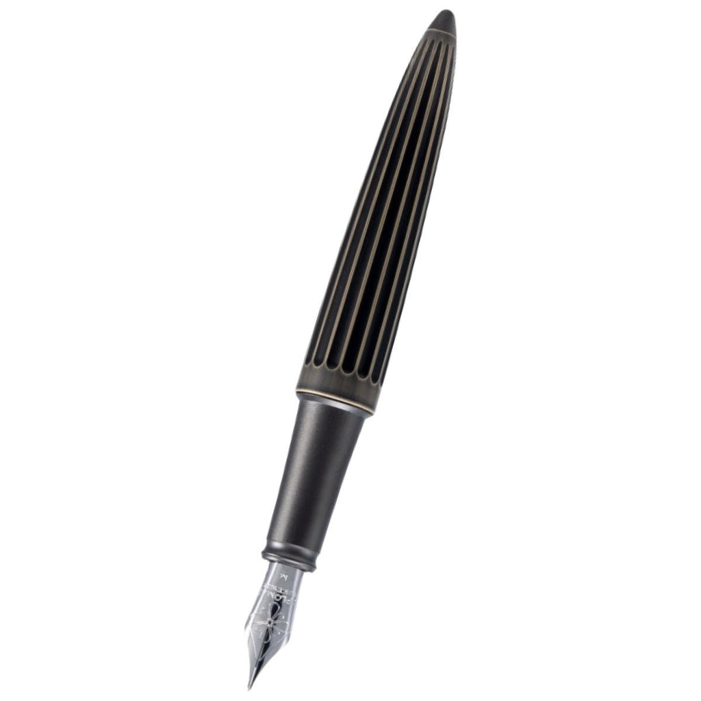 Diplomat Aero Stripes Fountain Pen - Oxyd Brass - Steel Nib - Pen Boutique Ltd