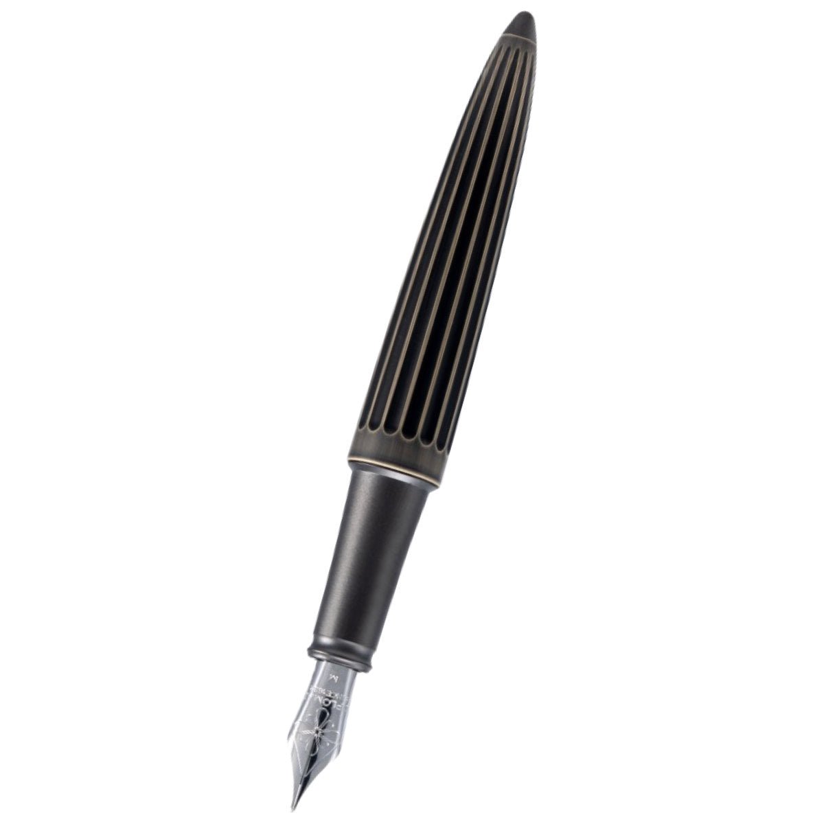 Diplomat Aero Stripes Fountain Pen - Oxyd Brass - Steel Nib - Pen Boutique Ltd