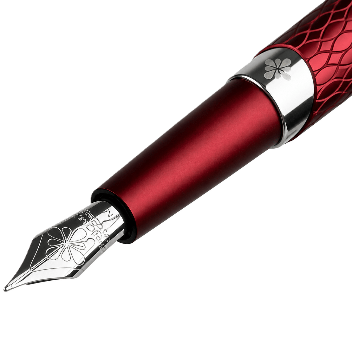Diplomat Cobra Fountain Pen – Burgundy Red Guilloche - Pen Boutique Ltd