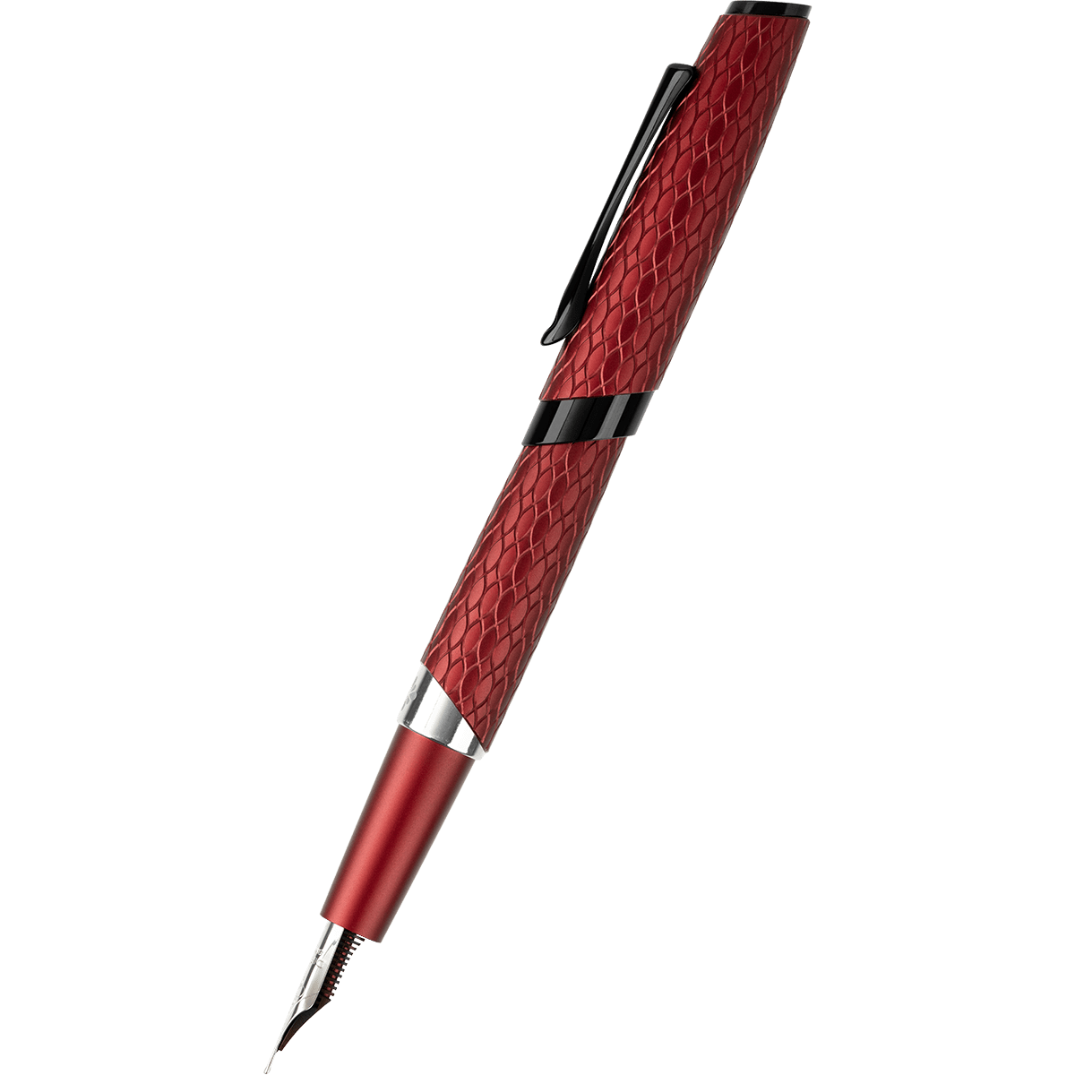 Diplomat Cobra Fountain Pen – Burgundy Red Guilloche - Pen Boutique Ltd