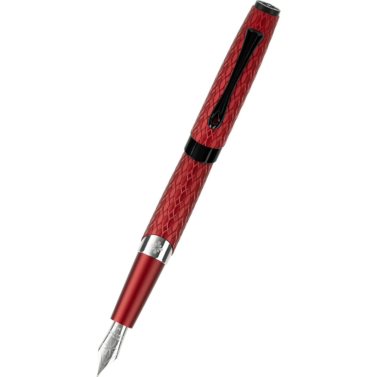 Diplomat Cobra Fountain Pen – Burgundy Red Guilloche - Pen Boutique Ltd